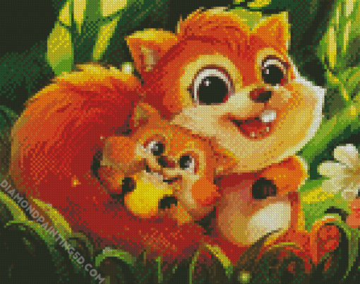 Cute Squirrels Diamond Paintings