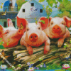 Farm Pigs Diamond Paintings