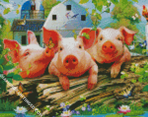 Farm Pigs Diamond Paintings