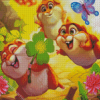 Happy Squirrels Diamond Paintings