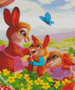 Happy Bunnies Family Diamond Paintings