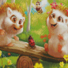 Happy Hedgehogs Diamond Paintings