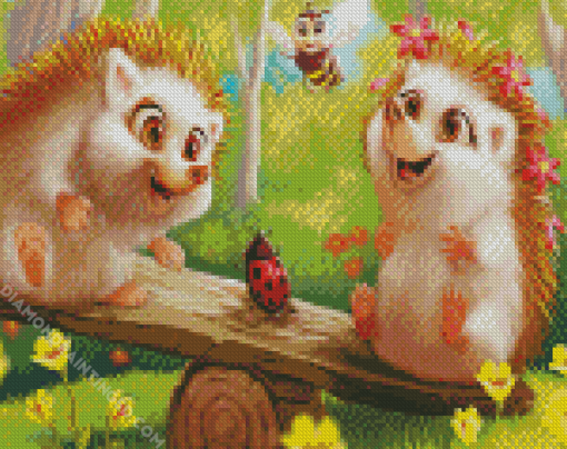 Happy Hedgehogs Diamond Paintings