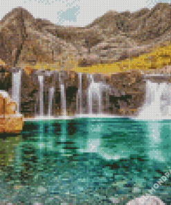 Scotish Waterfall View Diamond Paintings