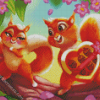 Squirrels Couple Diamond Paintings