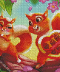 Squirrels Couple Diamond Paintings