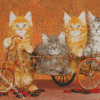 Cats On Bicycle Diamond Paintings