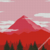 Illustration Red Mountains Diamond Paintings