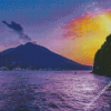 Mount Stromboli Volcano Diamond Paintings