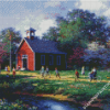 The Little Red Schoolhouse Diamond Paintings