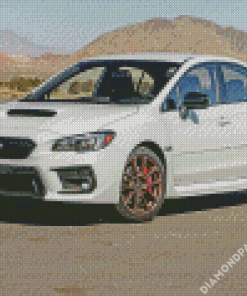 White Subaru WRX Diamond Paintings