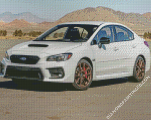 White Subaru WRX Diamond Paintings