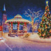 Winter Snow Christmas Gazebo Diamond Paintings