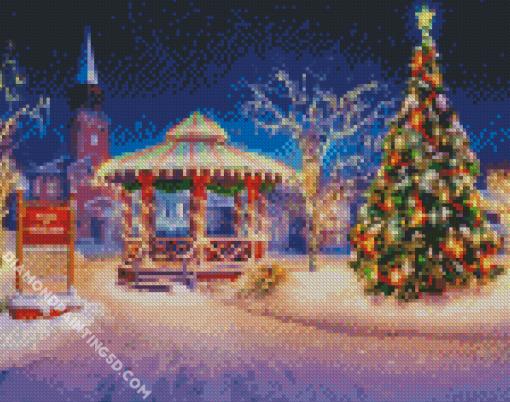 Winter Snow Christmas Gazebo Diamond Paintings