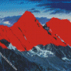 Red Mountains Sunset Diamond Paintings