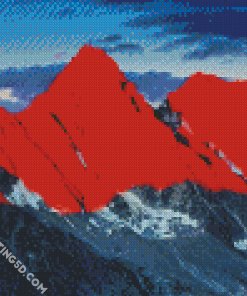 Red Mountains Sunset Diamond Paintings