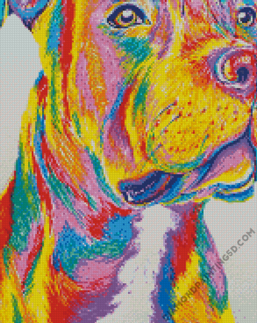 Colorful Staffy Dog Animal Diamond Paintings