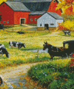 Fall Scene Diamond Paintings