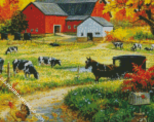 Fall Scene Diamond Paintings