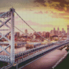 Philly Ben Frank Sunset Diamond Paintings