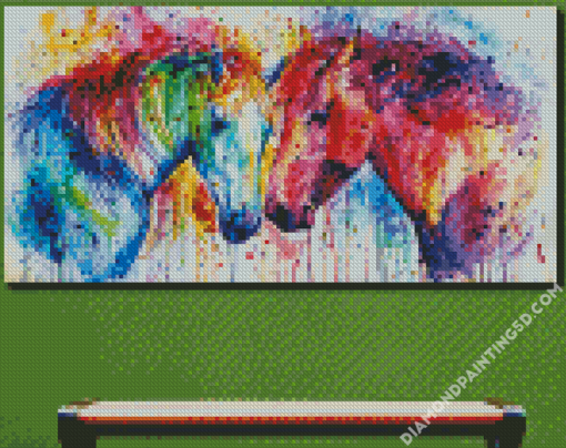 Colorful Horses Art Diamond Paintings