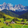 Italian Mountains Dolomites Landscape Diamond Paintings