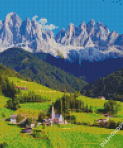 Italian Mountains Dolomites Landscape Diamond Paintings