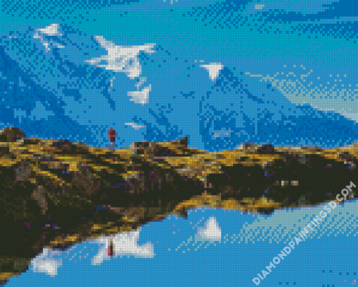 Water Reflection Mont Blanc Italy Diamond Paintings