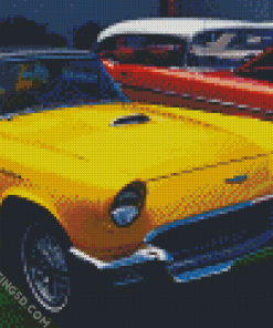 Yellow And Red Thunderbird Cars Diamond Paintings