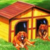 Aesthetic Cabin Dogs Diamond Paintings