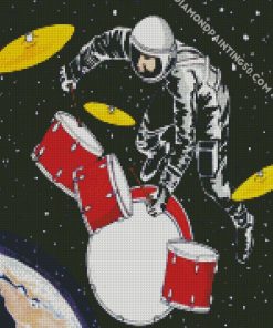 Astronaut Drumer diamond painting