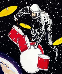 Astronaut Drumer diamond painting