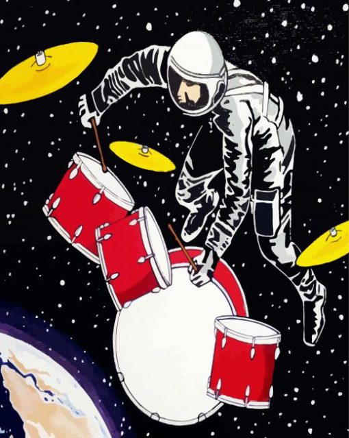 Astronaut Drumer diamond painting