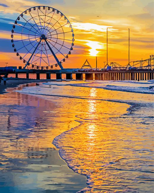 Atlantic City At Sunset Diamond Paintings