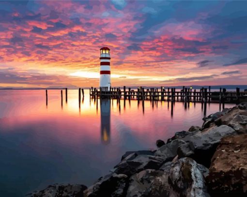 Austria Podersdorf Lighthouse Diamond Paintings