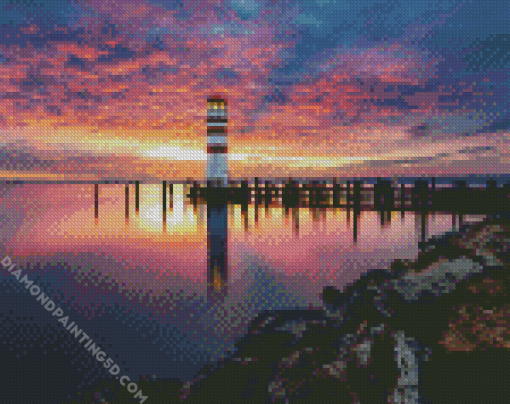 Austria Podersdorf Lighthouse diamond painting