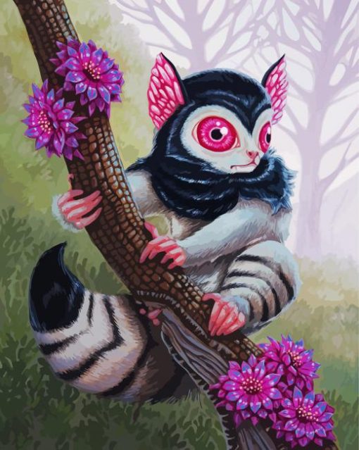 Lemur With Glasses Diamond Paintings