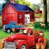 Red Truck And Barn Diamond Paintings