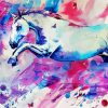 Blue Pink Horse Diamond Paintings