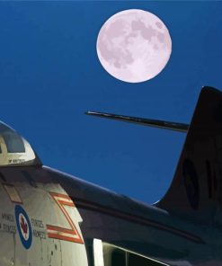 CDN Military Plane And Moon Diamond Paintings