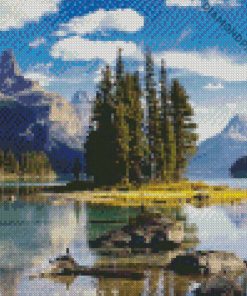 Canada Maligne Lake Landscape diamond painting