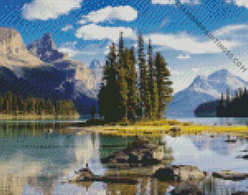 Canada Maligne Lake Landscape diamond painting