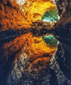 Canary Islands Cave Water Reflection Diamond Paintings