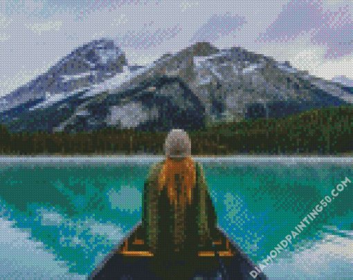 Canoeing In Maligne Lake diamond painting