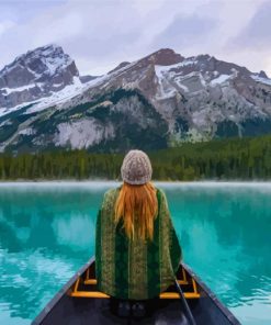 Canoeing In Maligne Lake diamond painting