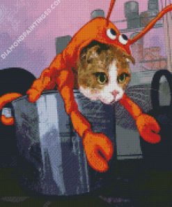 Cat And Lobster Art diamond painting