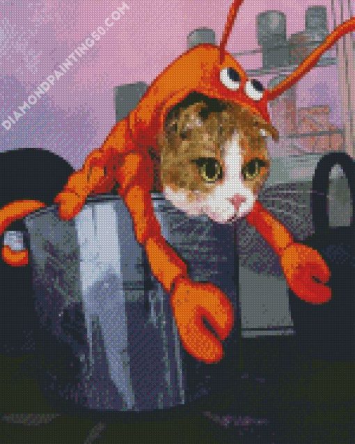 Cat And Lobster Art diamond painting