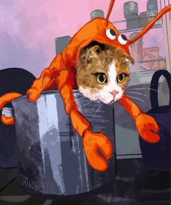 Cat And Lobster Art diamond painting