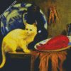 Cat And Lobster Still Life diamond painting