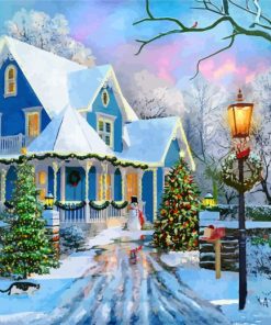 Snowy Christmas Day Diamond Painting